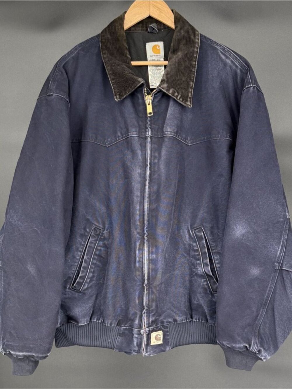 Carhartt J14 MDT Santa Fe Jacket 3XL Navy 2007 Workwear Distressed Faded